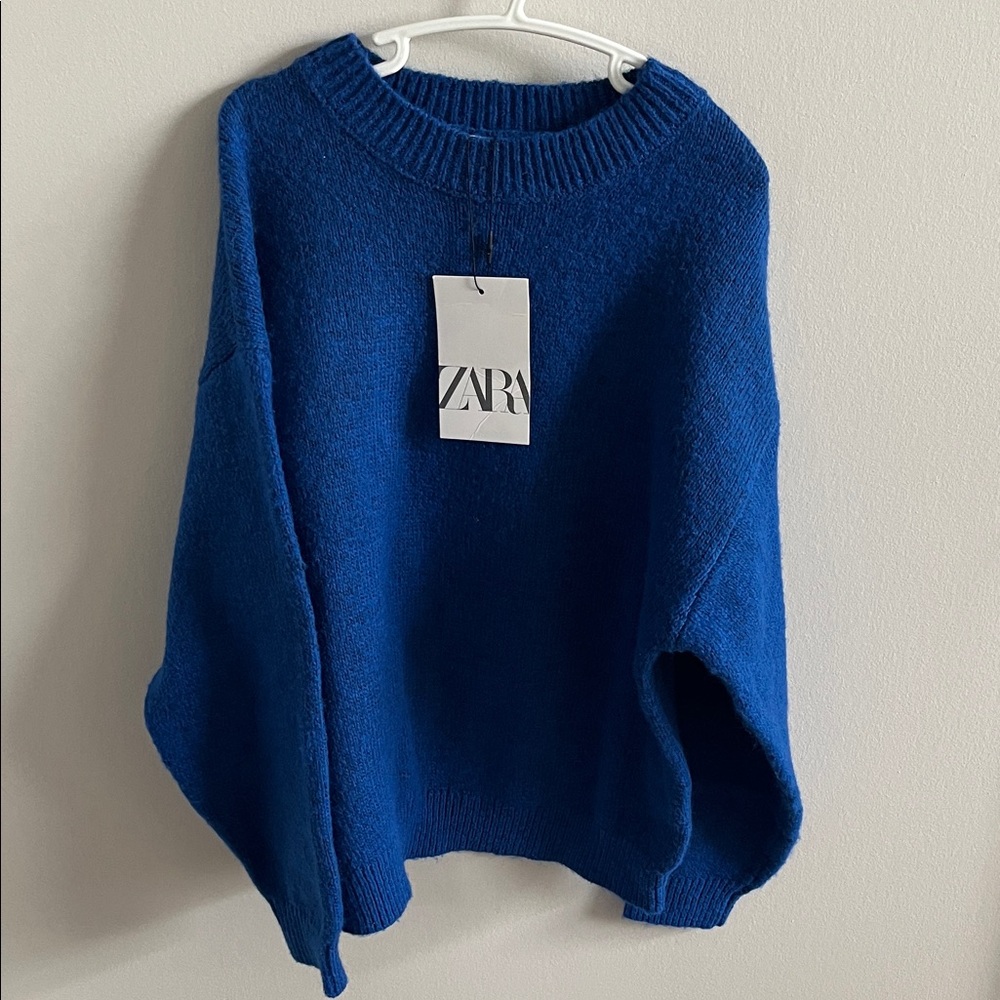 Zara Kids Vibrant Blue Crew Neck Sweater